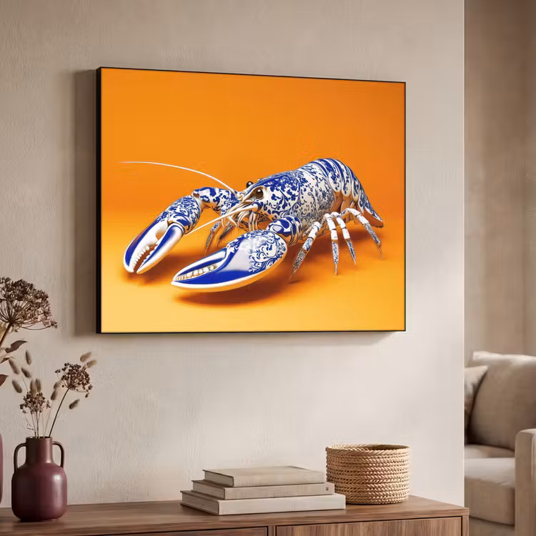 Art Frame - Kreeft - Delftsblauw - Schild - Stoer - Oranje — 4