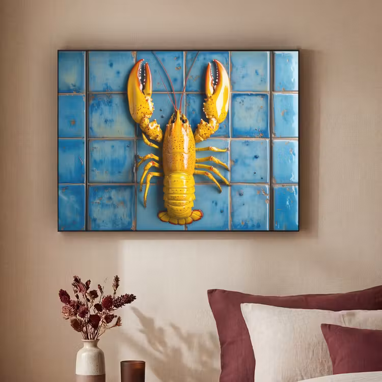 Art Frame - Kreeft - Geel - Blauw - Tegels — 2