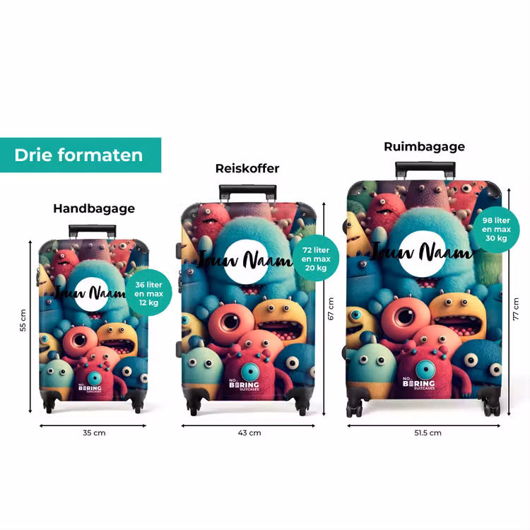 Koffer met naam - Monster Menigte — 8