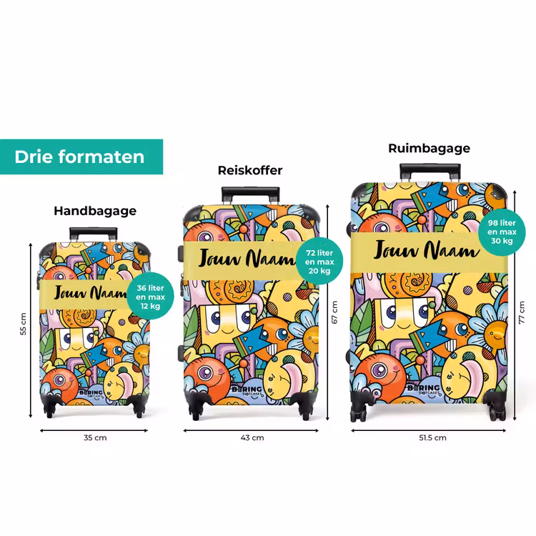 Koffer met naam - Monster met Stippen — 8