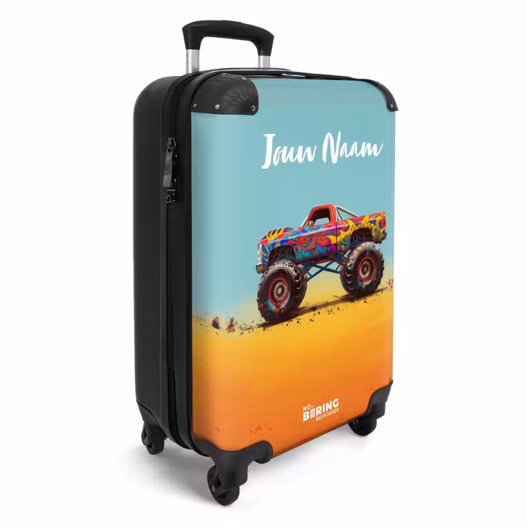 Koffer met naam - Monstertruck met Graffiti Print in het Zand — 2