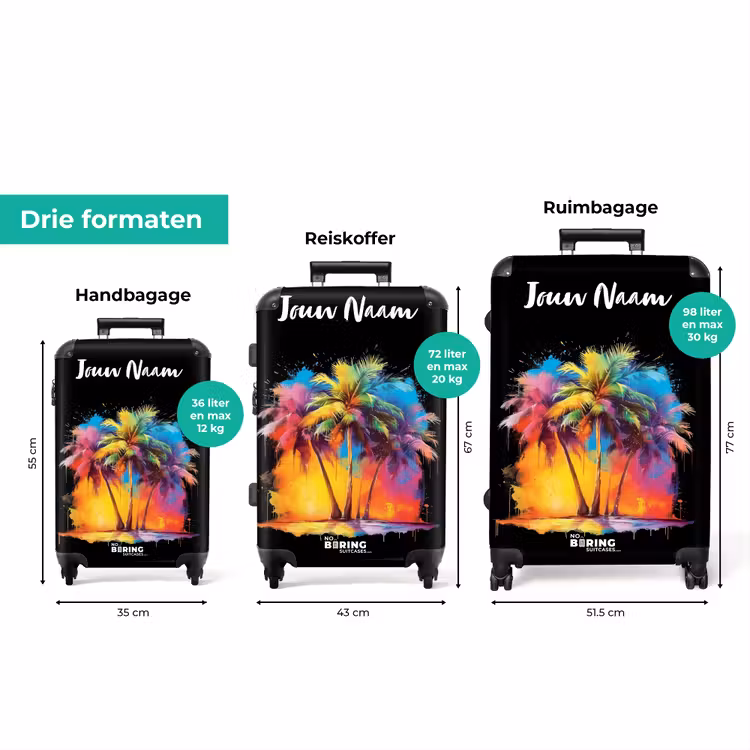 Koffer met naam - Palmbomen Besmeurd met Verf — 8