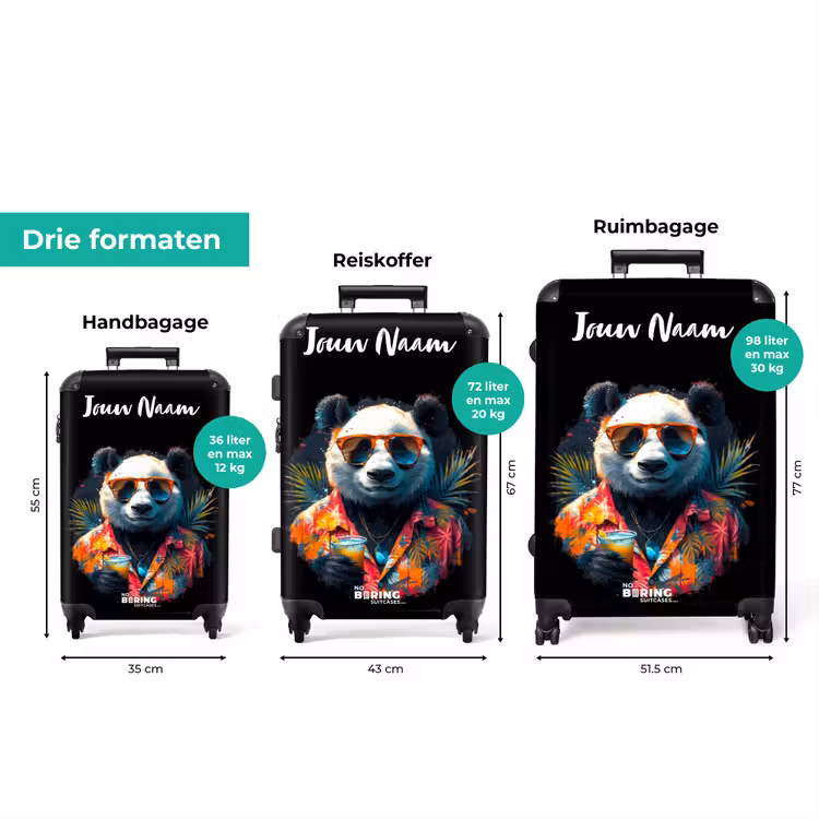 Koffer met naam - Panda als Tropische Street Art — 8
