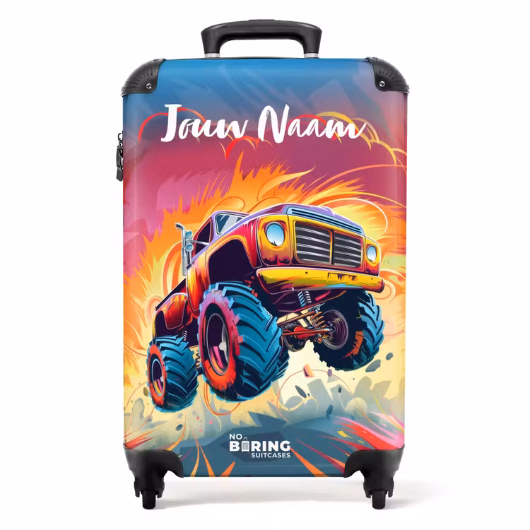 Koffer met naam - Roze Monstertruck Vliegt over het Asfalt — 1