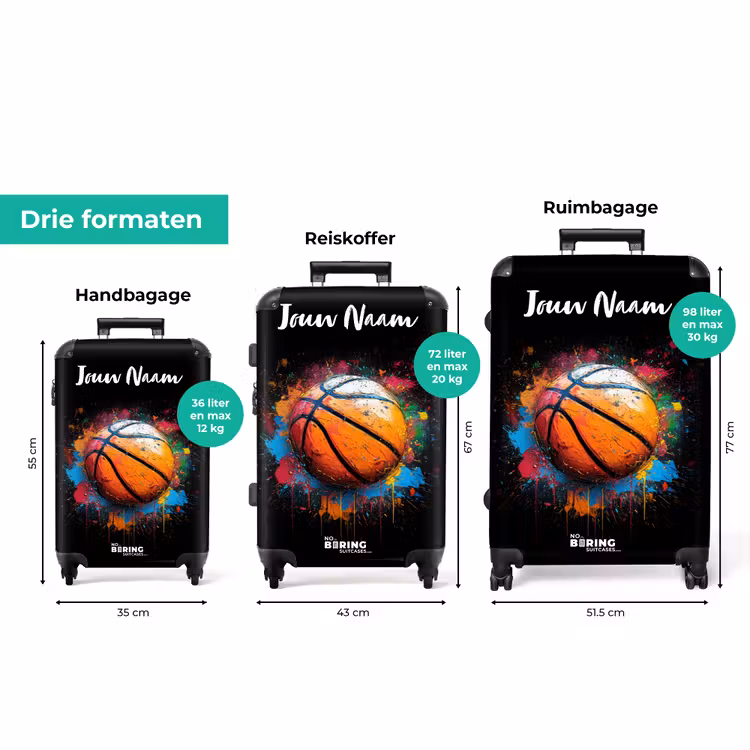 Koffer met naam - Oranje Basketbal te Midden van Verfspetters — 8
