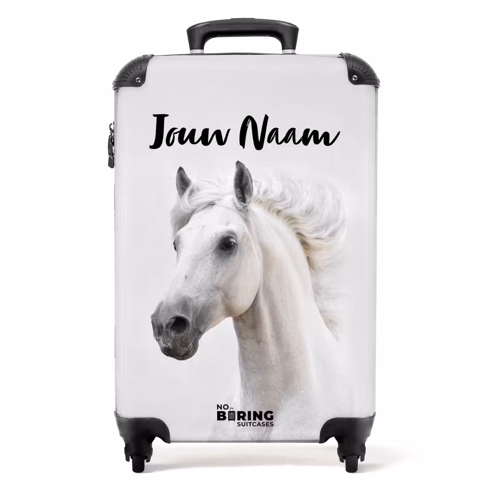 Koffer met naam - Wit paard met wapperende manen — 1
