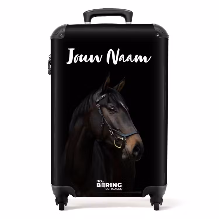 Koffer met naam - Elegant zwart paard — 1