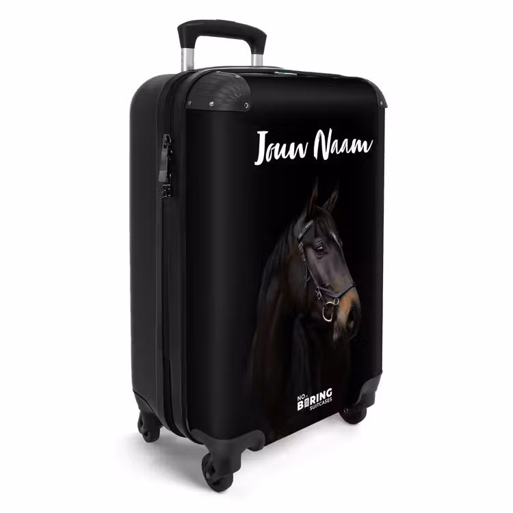 Koffer met naam - Elegant zwart paard — 2