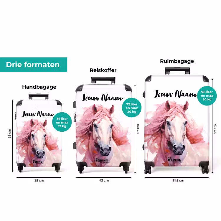 Koffer met naam - Pastel Praalpaard — 8