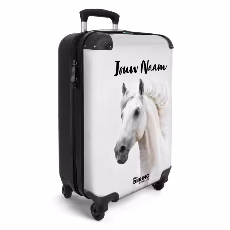 Koffer met naam - Wit paard met wapperende manen — 2