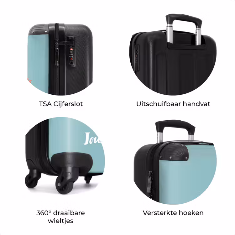 Koffer met naam - Hotrod turquoise — 7