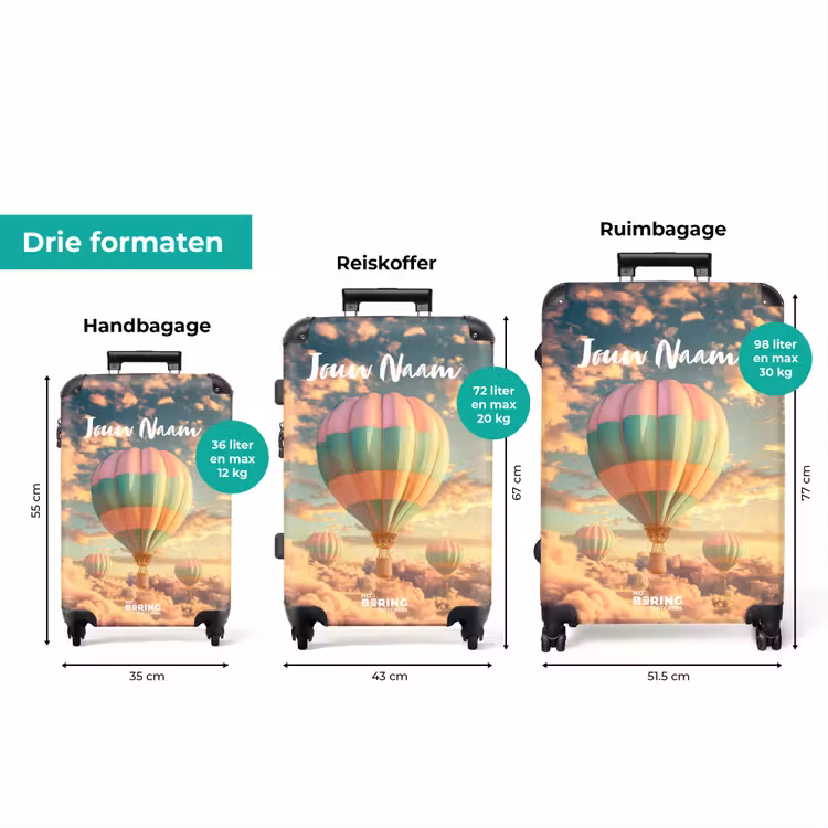 Koffer met naam - Pastel skyliner — 8