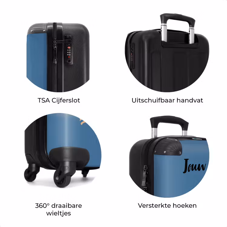 Koffer met naam - Zwarte auto met beige vlammen — 7