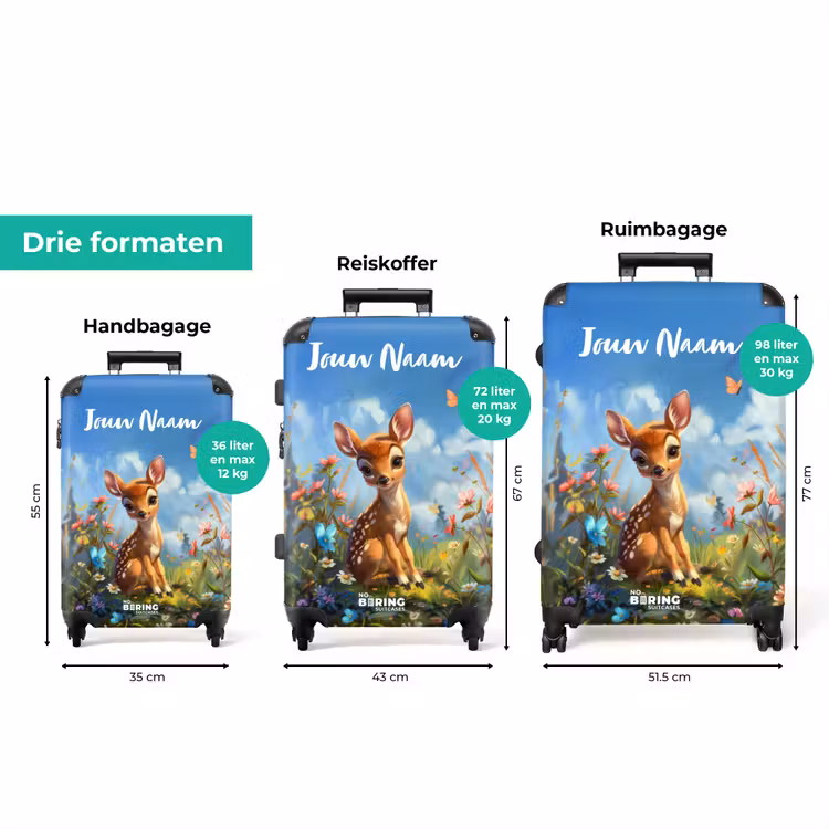 Koffer met naam - Bailey bloemenhertje — 8