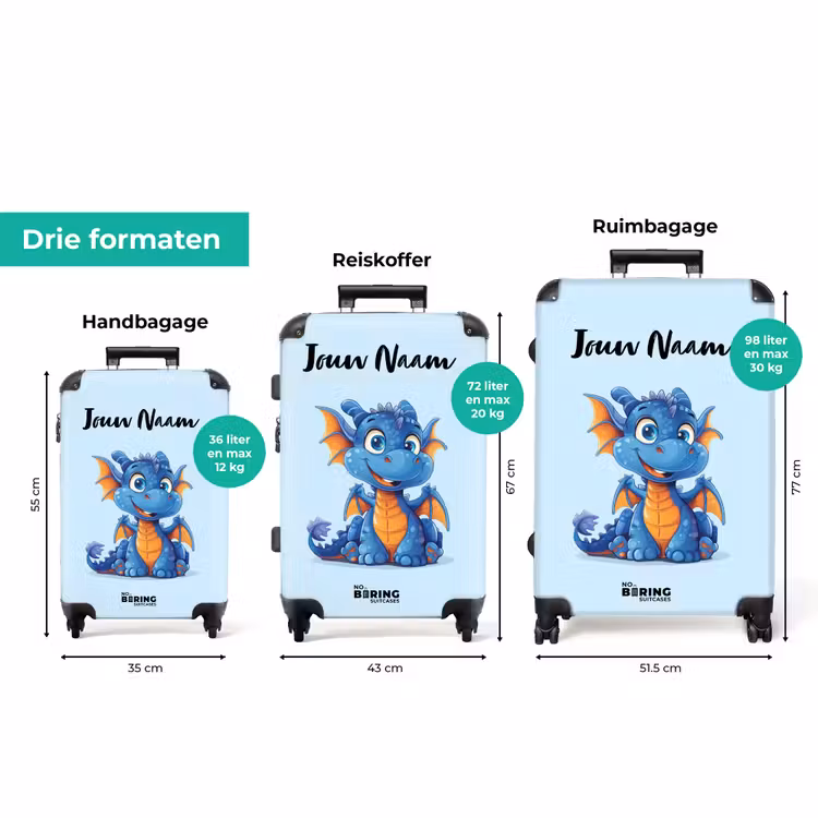 Koffer met naam - Dinky draakje — 8