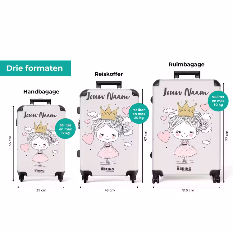 Koffer met naam - Kleine prinses met hartjes — 8