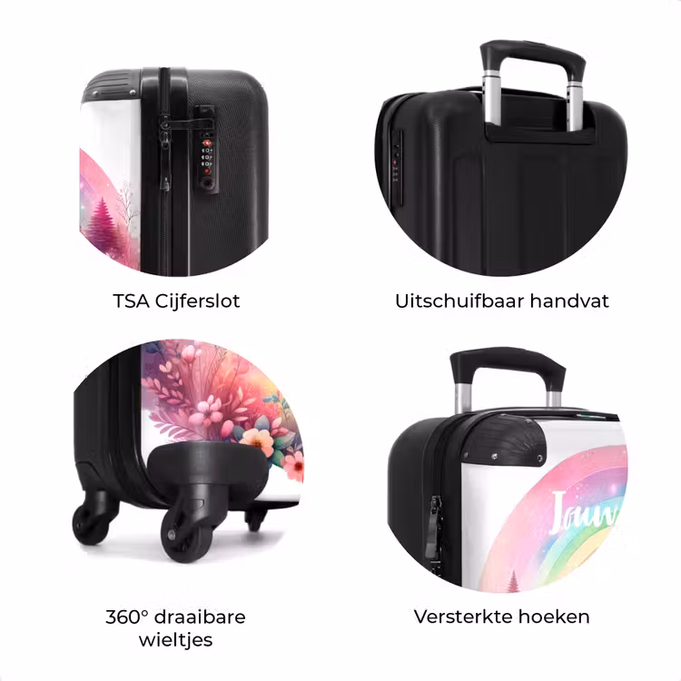 Koffer met naam - Roze reebokje — 7