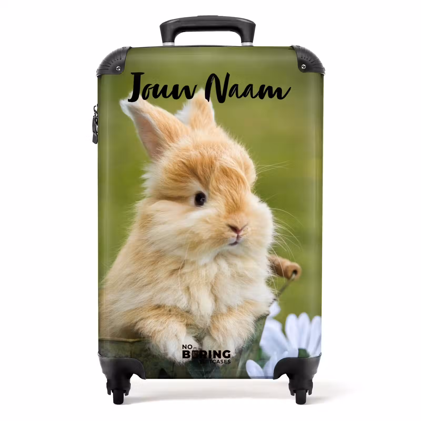 Koffer met naam - Konijn in bloempot — 1