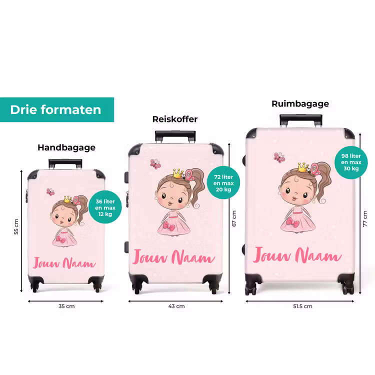 Koffer met naam - Prinsesje roze — 8