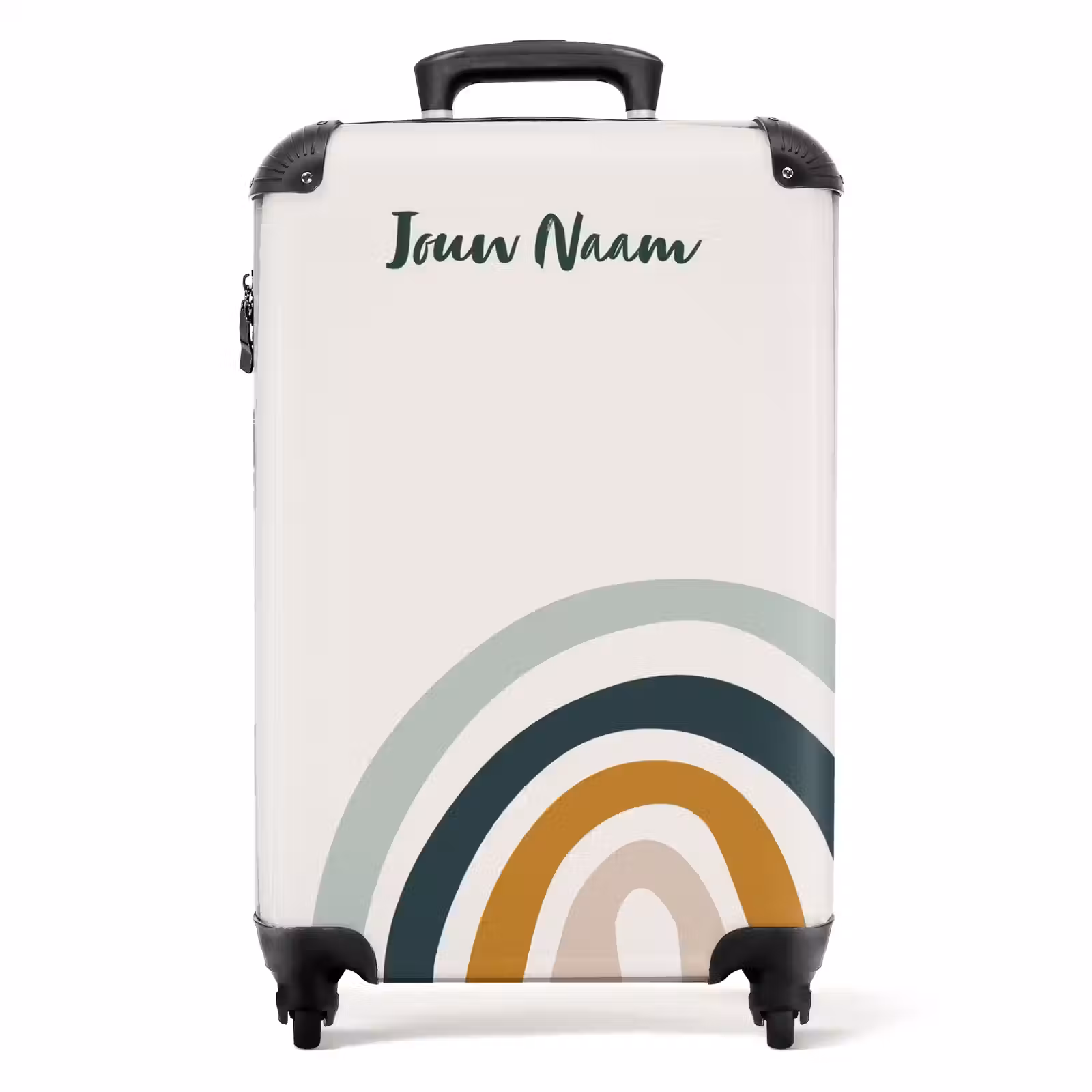 Koffer met naam - Ruwe regenboog aqua — 1
