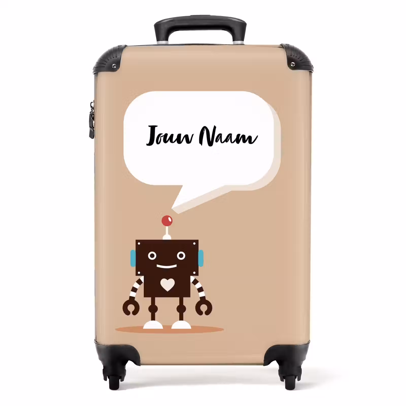 Koffer met naam - Talking robot beige — 1