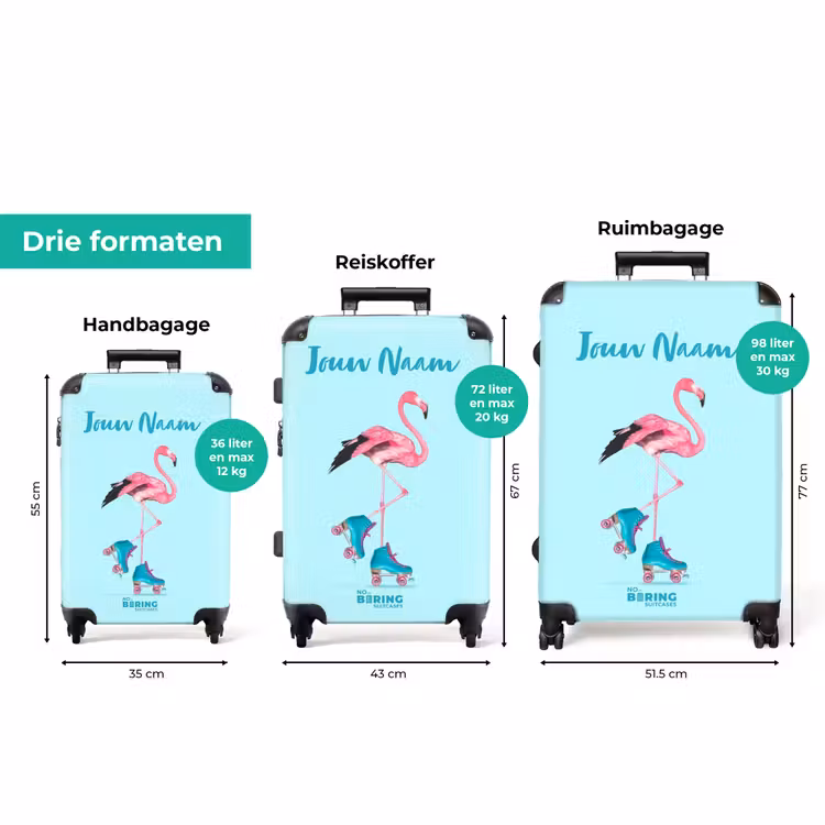Koffer met naam - Flitsende flamingo — 8