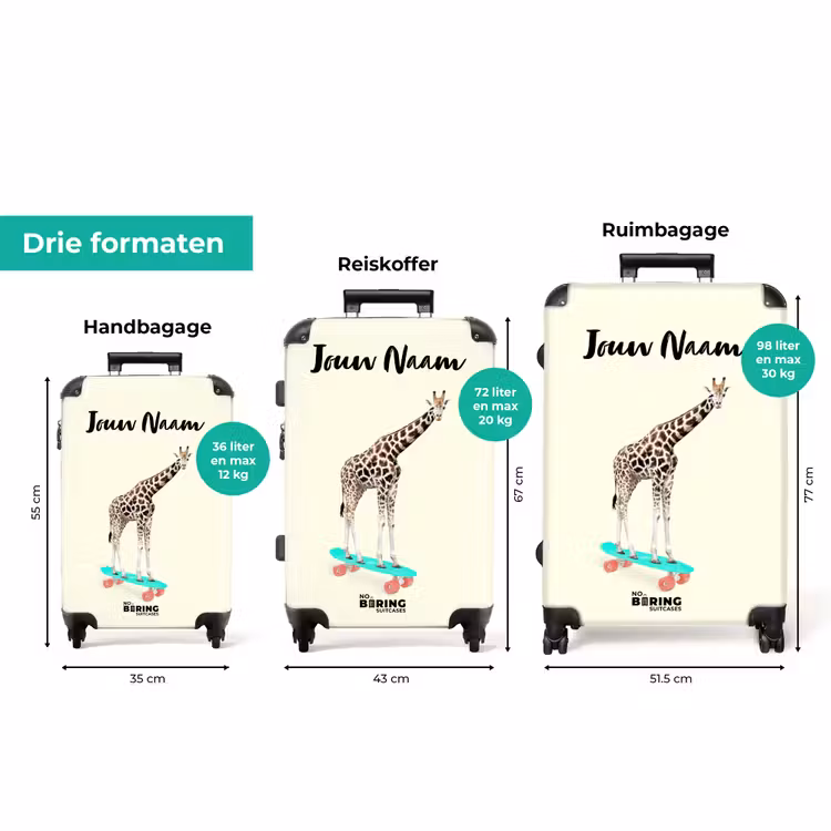 Koffer met naam - Gierende giraffe — 8