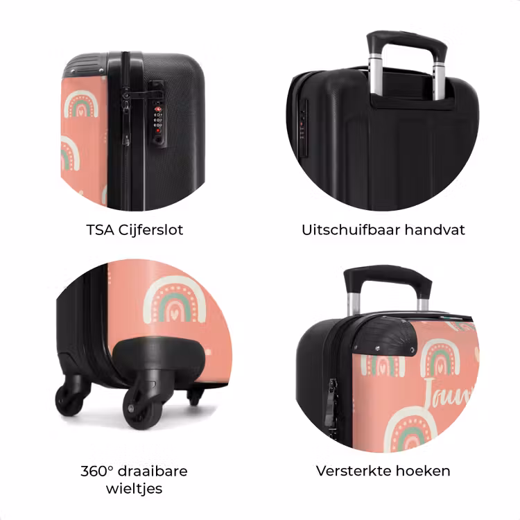 Koffer met naam - Koraal kleurenbogen — 7