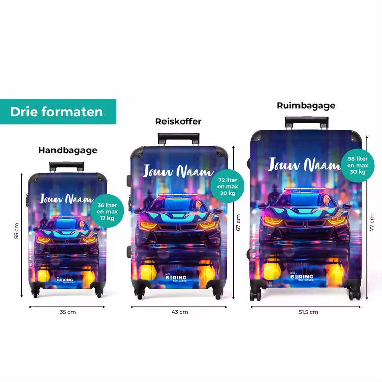 Koffer met naam - Neon nightcar — 8