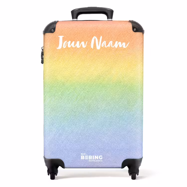 Koffer met naam - Pastel regenboog — 1
