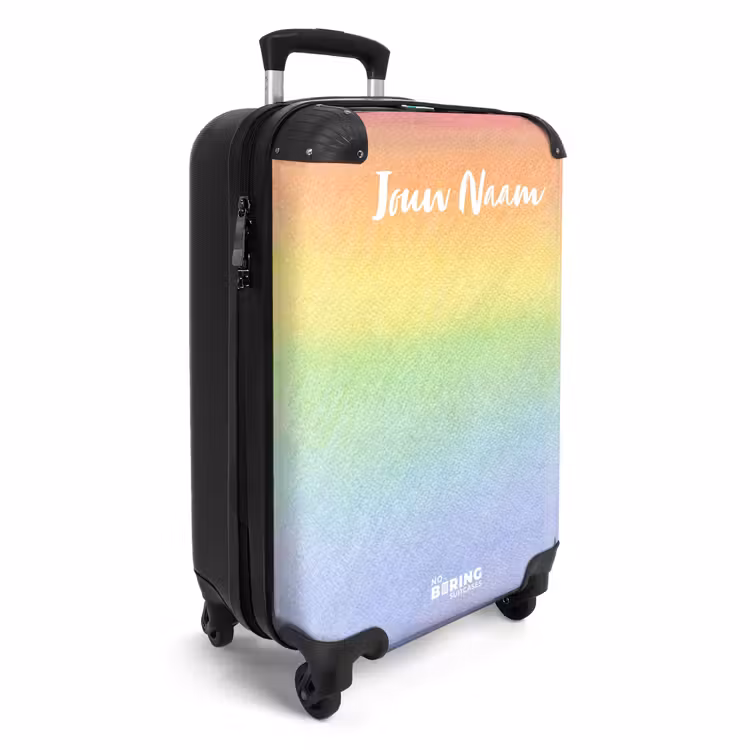 Koffer met naam - Pastel regenboog — 2