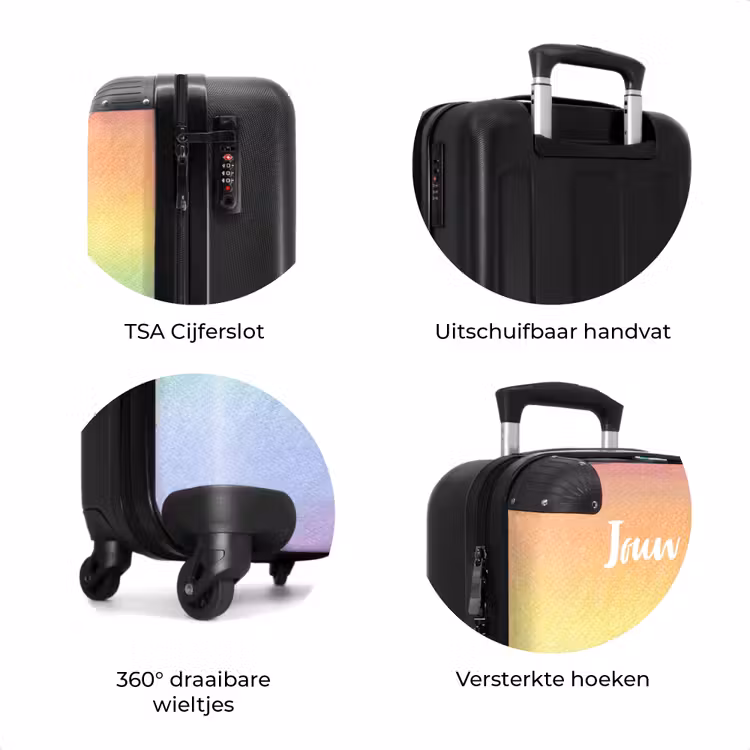 Koffer met naam - Pastel regenboog — 7