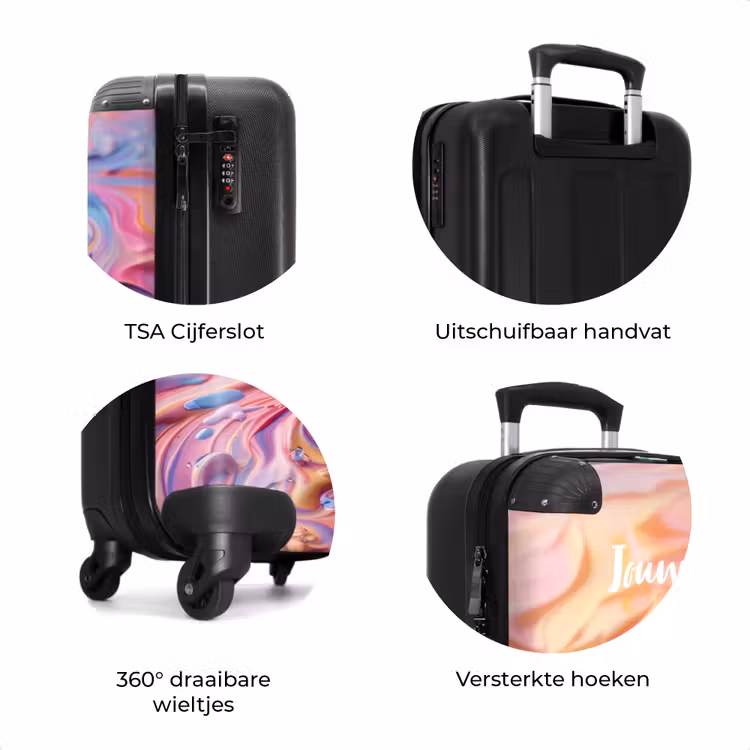 Koffer met naam - Pastel swirl — 7
