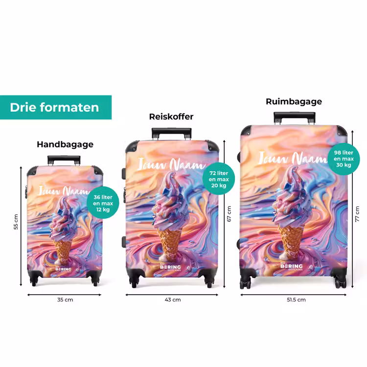 Koffer met naam - Pastel swirl — 8