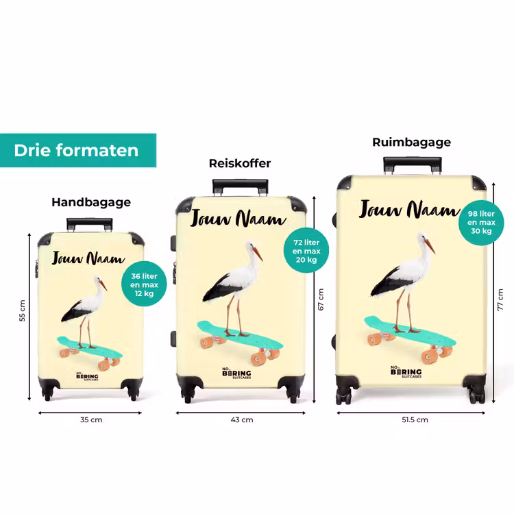 Koffer met naam - Rijdende reiger — 8