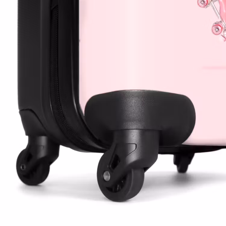 Koffer met naam - Roze rollerflamingo — 6