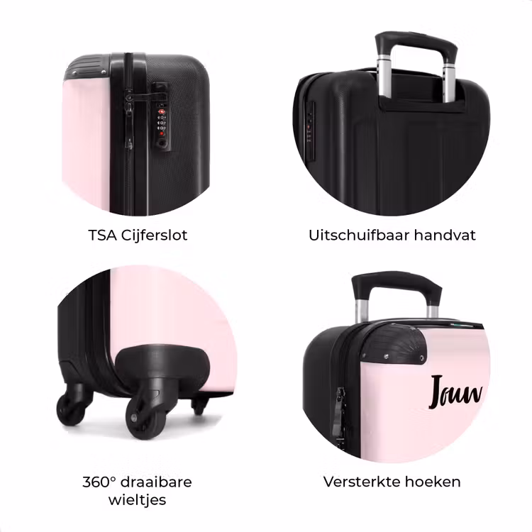 Koffer met naam - Roze rollerflamingo — 7