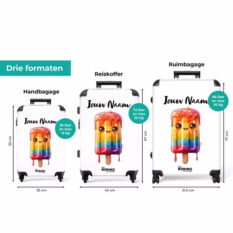 Koffer met naam - Ruby regenboogijsje — 8