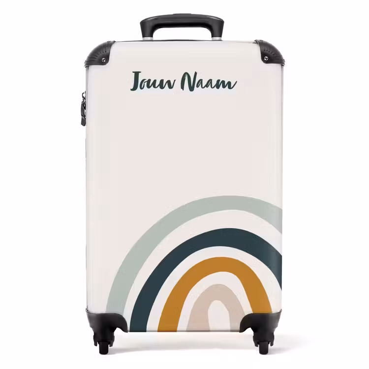 Koffer met naam - Ruwe regenboog aqua — 1