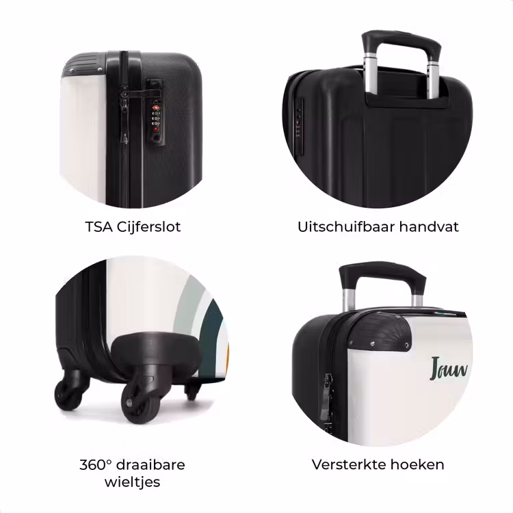 Koffer met naam - Ruwe regenboog aqua — 7