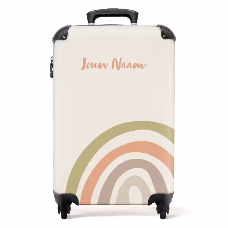 Koffer met naam - Ruwe regenboog pastel — 1