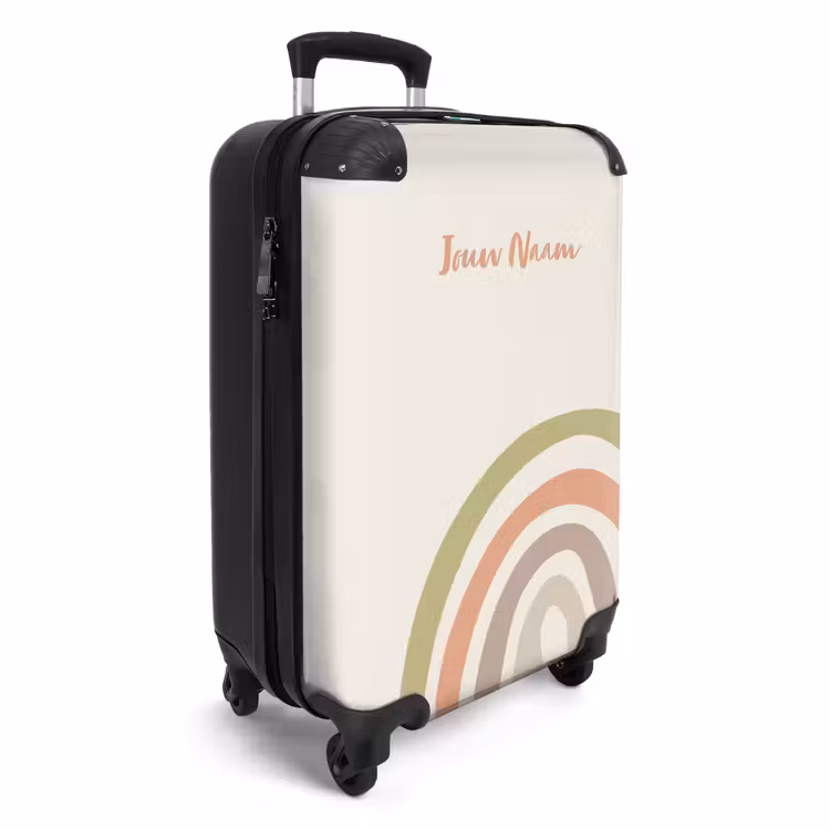 Koffer met naam - Ruwe regenboog pastel — 2