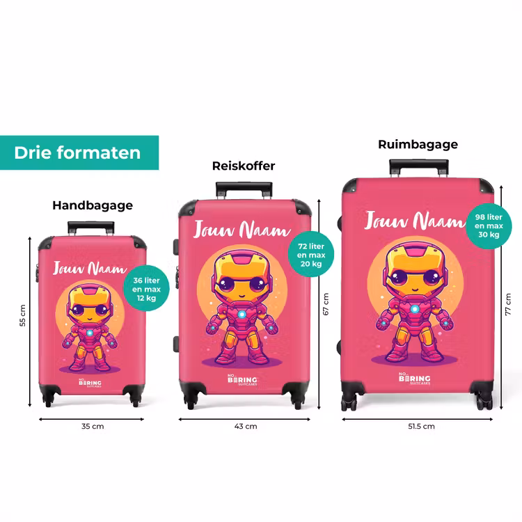Koffer met naam - Roze ranger — 8