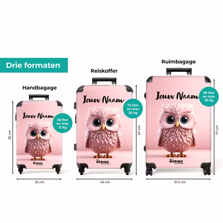 Koffer met naam - Roze Ritselaar — 8
