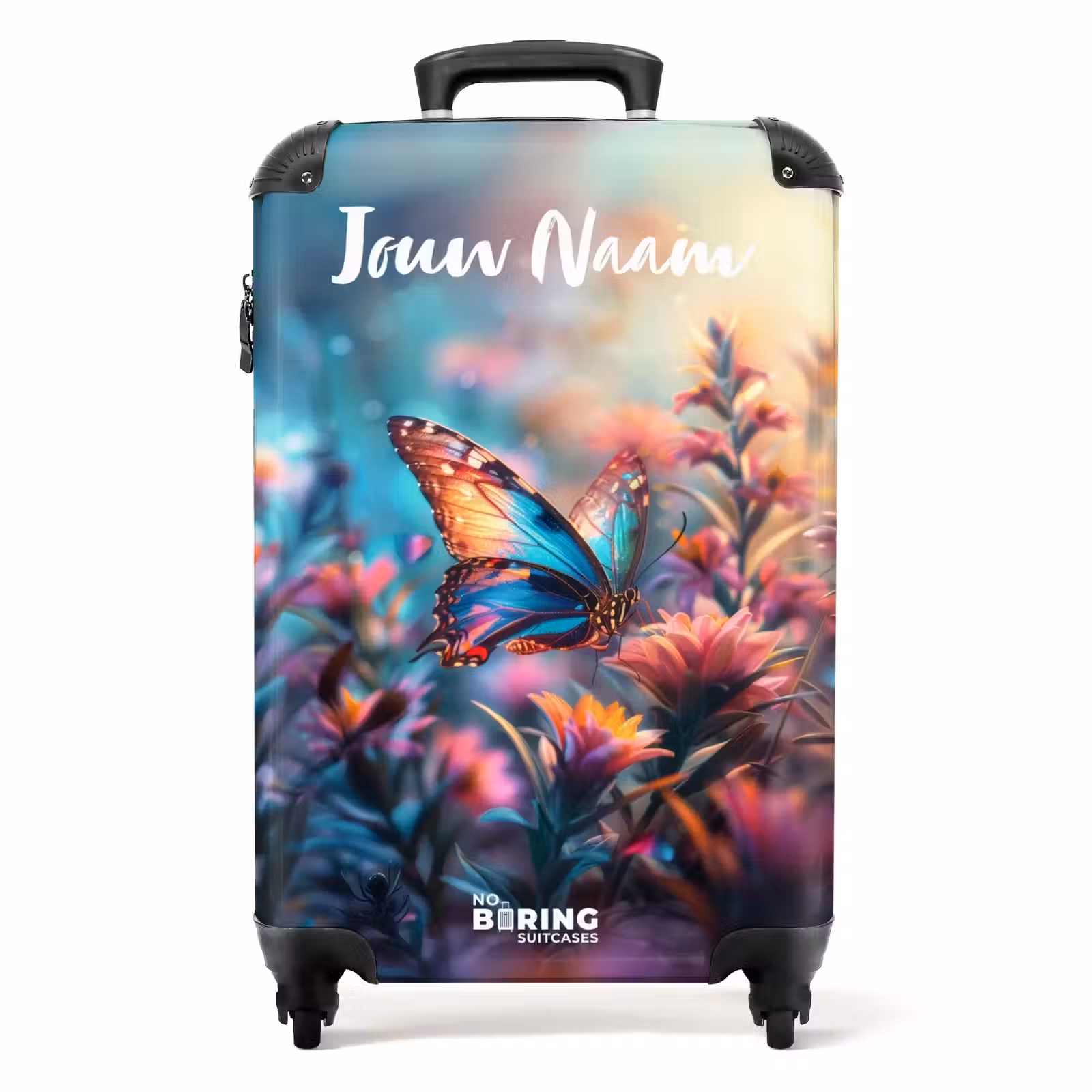 Koffer met naam - Vlinder flowers — 1