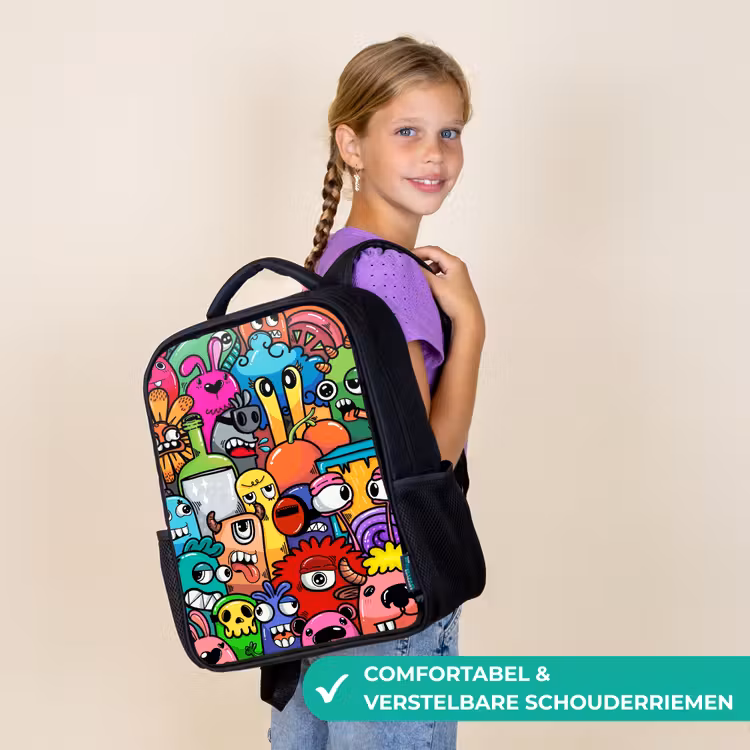 Kinderrugzak - Zwart - Monster met 1 Oog — 3