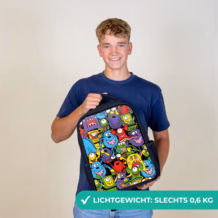 Kinderrugzak - Zwart - Monsters met Felle Kleuren — 2