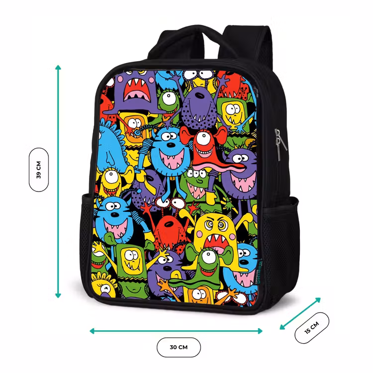 Kinderrugzak - Zwart - Monsters met Felle Kleuren — 5