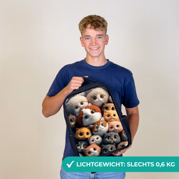 Kinderrugzak - Zwart - Oranje Katjes — 2