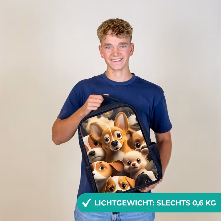 Kinderrugzak - Zwart - Vrolijke Hondjes — 2